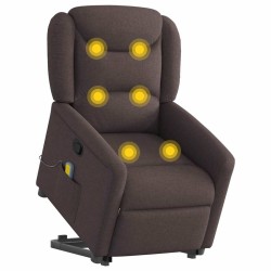 Fauteuil inclinable de massage Marron foncé Tissu 