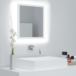 Miroir à LED de salle de bain Blanc 40x8,5x37 cm Acrylique 