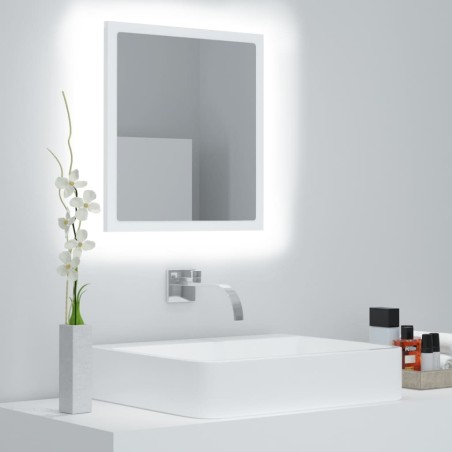 Miroir à LED de salle de bain Blanc 40x8,5x37 cm Acrylique 
