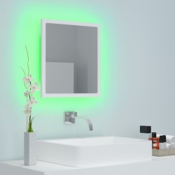 Miroir à LED de salle de bain Blanc 40x8,5x37 cm Acrylique 