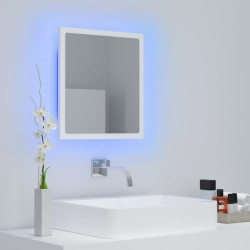 Miroir à LED de salle de bain Blanc 40x8,5x37 cm Acrylique 