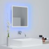 Miroir à LED de salle de bain Blanc 40x8,5x37 cm Acrylique 