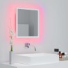 Miroir à LED de salle de bain Blanc 40x8,5x37 cm Acrylique 