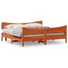 Cadre de lit sans matelas cire marron 200x200cm bois pin massif 