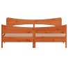 Cadre de lit sans matelas cire marron 200x200cm bois pin massif 