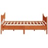 Cadre de lit sans matelas cire marron 200x200cm bois pin massif 