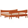 Cadre de lit sans matelas cire marron 200x200cm bois pin massif 
