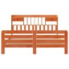 Lit bibliothèque sans matelas cire marron 180x200 cm pin massif 