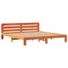 Lit bibliothèque sans matelas cire marron 180x200 cm pin massif 