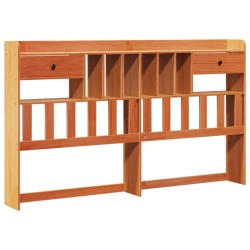 Lit bibliothèque sans matelas cire marron 180x200 cm pin massif 
