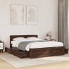 Cadre de lit tête de lit sans matelas chêne marron 140x200 cm 