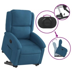 Fauteuil inclinable bleu velours 
