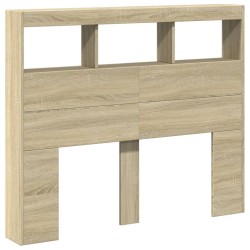 Armoire tête de lit avec LED chêne sonoma 120x17x102 cm 
