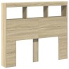 Armoire tête de lit avec LED chêne sonoma 120x17x102 cm 