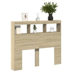 Armoire tête de lit avec LED chêne sonoma 120x17x102 cm 