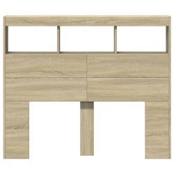 Armoire tête de lit avec LED chêne sonoma 120x17x102 cm 
