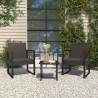 Fauteuil de jardin avec coussin Noir Résine tressée 
