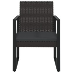 Fauteuil de jardin avec coussin Noir Résine tressée 