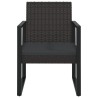 Fauteuil de jardin avec coussin Noir Résine tressée 
