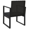 Fauteuil de jardin avec coussin Noir Résine tressée 