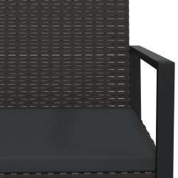 Fauteuil de jardin avec coussin Noir Résine tressée 
