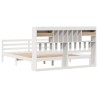 Lit bibliothèque sans matelas blanc 200x200 cm bois pin massif 