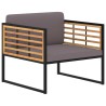 Chaises de jardin et coussins lot de 2 Bois d'acacia Gris foncé 