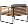 Chaises de jardin et coussins lot de 2 Bois d'acacia Gris foncé 
