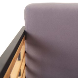 Chaises de jardin et coussins lot de 2 Bois d'acacia Gris foncé 