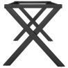 Pieds de table basse cadre en X 70x30x43 cm acier 