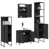 Ensemble de meubles salle de bain 4 pcs noir bois d'ingénierie 