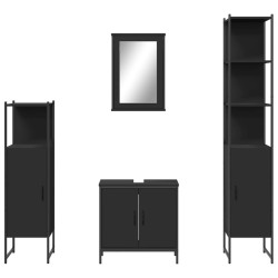 Ensemble de meubles salle de bain 4 pcs noir bois d'ingénierie 