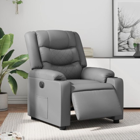 Fauteuil inclinable électrique Gris Similicuir 
