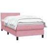 Sommier à lattes de lit avec matelas rose 80x220 cm velours 