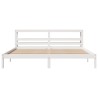 Cadre de lit sans matelas blanc 180x200 cm bois massif de pin 