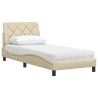 Lit avec matelas crème 80x200 cm tissu 