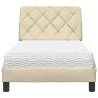 Lit avec matelas crème 80x200 cm tissu 
