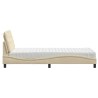 Lit avec matelas crème 80x200 cm tissu 