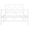 Cadre de lit métal sans matelas et pied de lit blanc 100x200 cm 