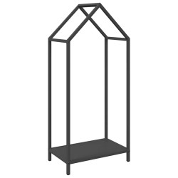 Portant de bois chauffage noir 40x25x90 cm 