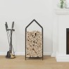 Portant de bois chauffage noir 40x25x90 cm 
