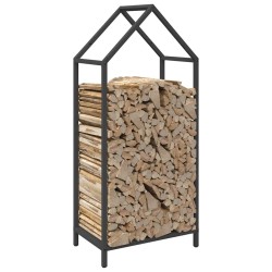 Portant de bois chauffage noir 40x25x90 cm 