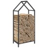 Portant de bois chauffage noir 40x25x90 cm 