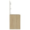 Table de maquillage avec éclairage LED 110x55x145 cm MDF Chêne 
