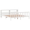Cadre de lit sans matelas blanc 180x200 cm bois massif de pin 