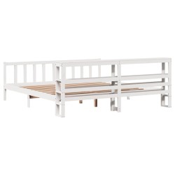 Cadre de lit sans matelas blanc 180x200 cm bois massif de pin 