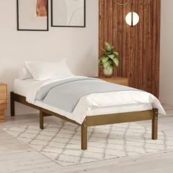 Cadre de lit sans matelas marron miel bois massif 100x200 cm 