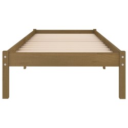 Cadre de lit sans matelas marron miel bois massif 100x200 cm 