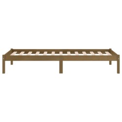 Cadre de lit sans matelas marron miel bois massif 100x200 cm 