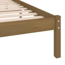 Cadre de lit sans matelas marron miel bois massif 100x200 cm 